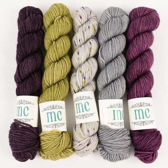Midknit Cravings Yarn 5 Bite Size Mini Skein Set Merino Nylon Tapas Wine Kelp - Picture 1 of 3